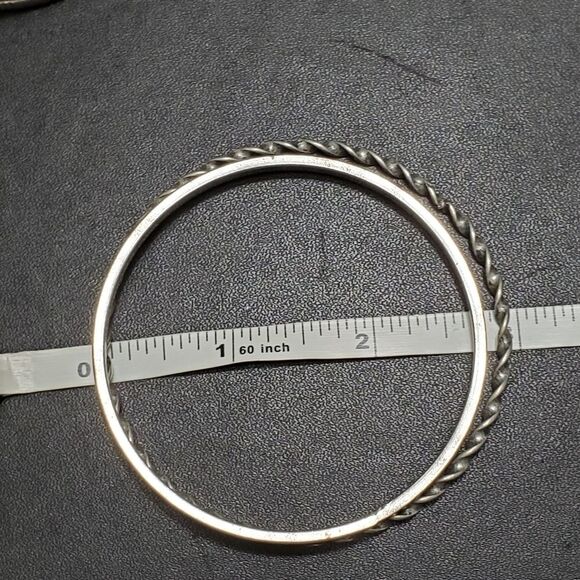 Silver tone bangle bracelet bundle - Picture 4 of 8